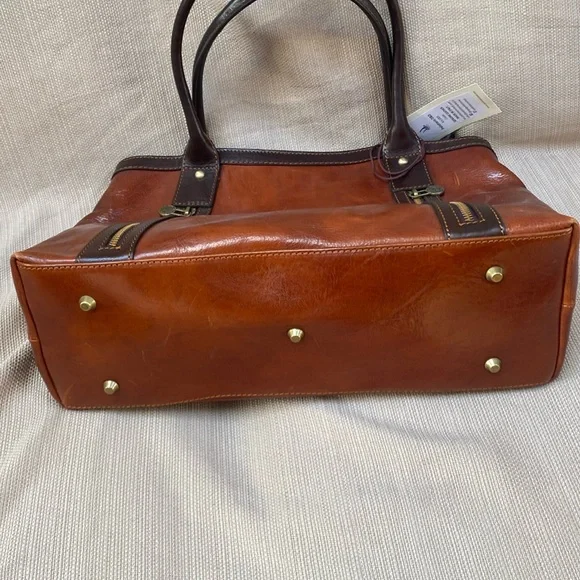 Pelletterie Firenze Cognac Italian leather handmade handbag - Picture 3 of 13